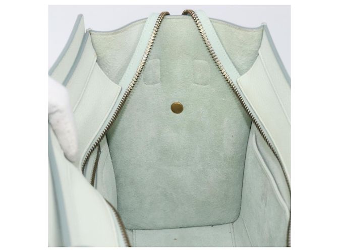 Céline Borsa a mano CELINE Luggage Micro Shopper in pelle Ivory Gold Tone Auth LN053V Crudo - vista 24