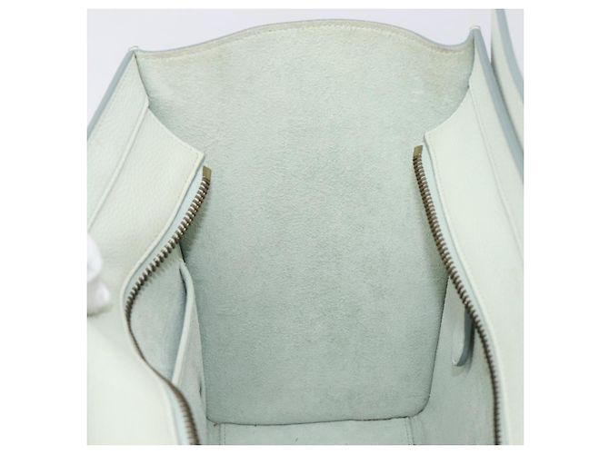 Céline Borsa a mano CELINE Luggage Micro Shopper in pelle Ivory Gold Tone Auth LN053V Crudo - vista 25