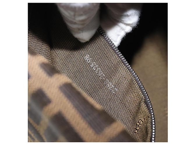 Borsa a Tracolla FENDI Zucca Canvas Mamma Baguette Nero Argento Auth BA16202V - vista 12