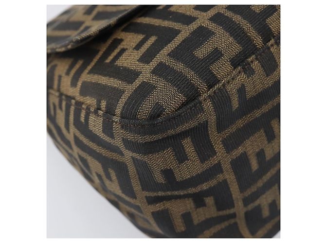 Borsa a Tracolla FENDI Zucca Canvas Mamma Baguette Nero Argento Auth BA16202V - vista 14