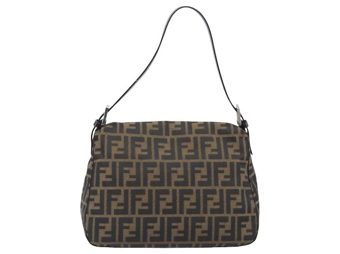 Borsa a Tracolla FENDI Zucca Canvas Mamma Baguette Nero Argento Auth BA16202V - vista 2