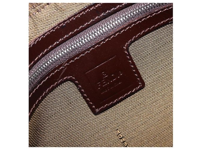 Borsa a Tracolla FENDI Zucca Canvas Mamma Baguette Nero Argento Auth BA16202V - vista 20