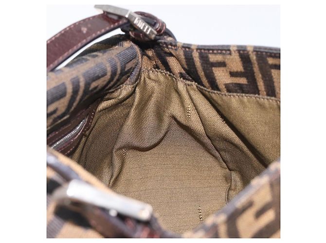 Borsa a Tracolla FENDI Zucca Canvas Mamma Baguette Nero Argento Auth BA16202V - vista 21