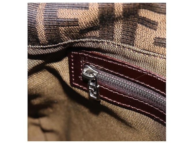 Borsa a Tracolla FENDI Zucca Canvas Mamma Baguette Nero Argento Auth BA16202V - vista 23