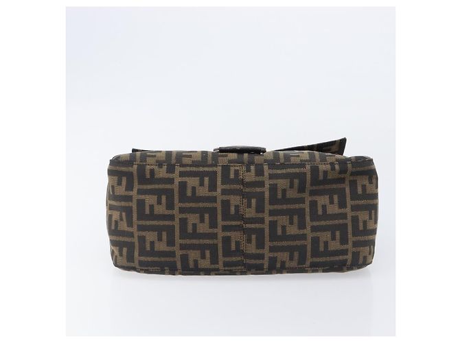 Borsa a Tracolla FENDI Zucca Canvas Mamma Baguette Nero Argento Auth BA16202V - vista 5