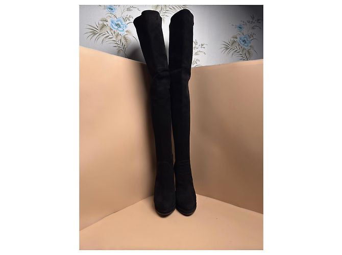 Givenchy Black Suede Over-the-Knee Boots - view 4