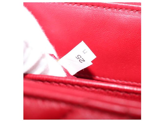 PRADA Chain Shoulder Bag Leather Red Silver Auth 206931V Silvery - view 10