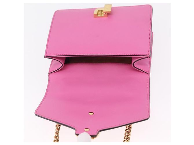 Borsa a catena GUCCI Silvi WebSherry Line in pelle Rosa Oro 431666 Auth 206420V - vista 21