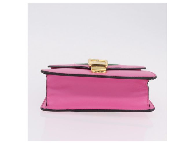 Borsa a catena GUCCI Silvi WebSherry Line in pelle Rosa Oro 431666 Auth 206420V - vista 5