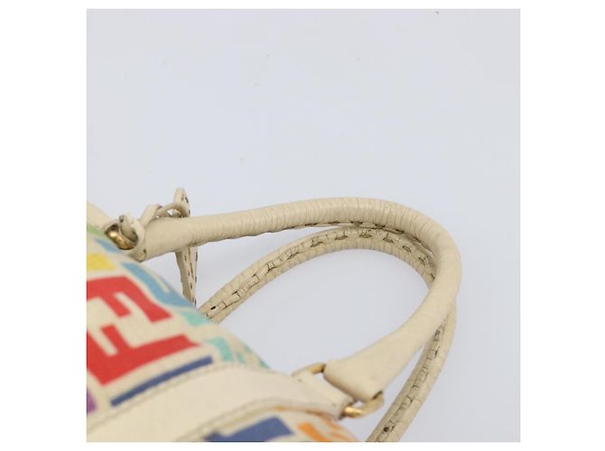 FENDI Zucca Canvas Handtasche 2way Multicolor Gold Auth 204048A Mehrfarben Golden - Ansicht 14