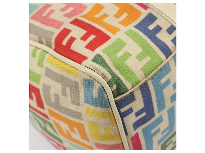 FENDI Zucca Canvas Handtasche 2way Multicolor Gold Auth 204048A Mehrfarben Golden - Ansicht 16