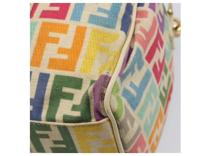FENDI Zucca Canvas Handtasche 2way Multicolor Gold Auth 204048A Mehrfarben Golden - Ansicht 17