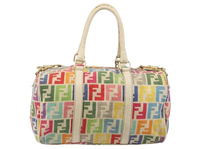FENDI Zucca Canvas Handtasche 2way Multicolor Gold Auth 204048A Mehrfarben Golden - Ansicht 2