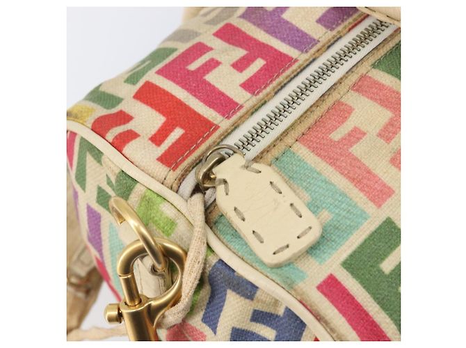FENDI Zucca Canvas Handtasche 2way Multicolor Gold Auth 204048A Mehrfarben Golden - Ansicht 20