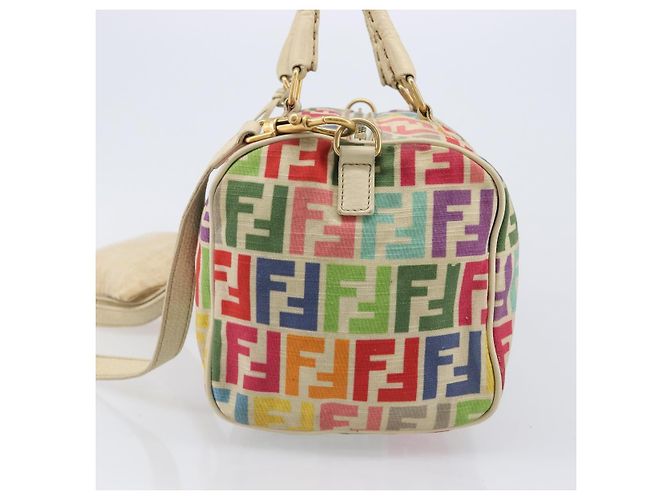 FENDI Zucca Canvas Handtasche 2way Multicolor Gold Auth 204048A Mehrfarben Golden - Ansicht 3