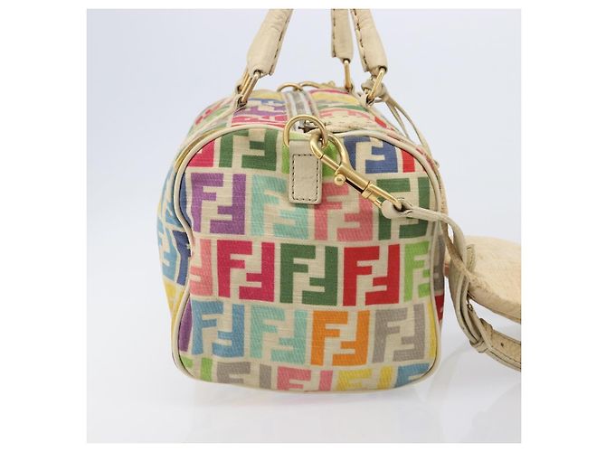 FENDI Zucca Canvas Handtasche 2way Multicolor Gold Auth 204048A Mehrfarben Golden - Ansicht 4