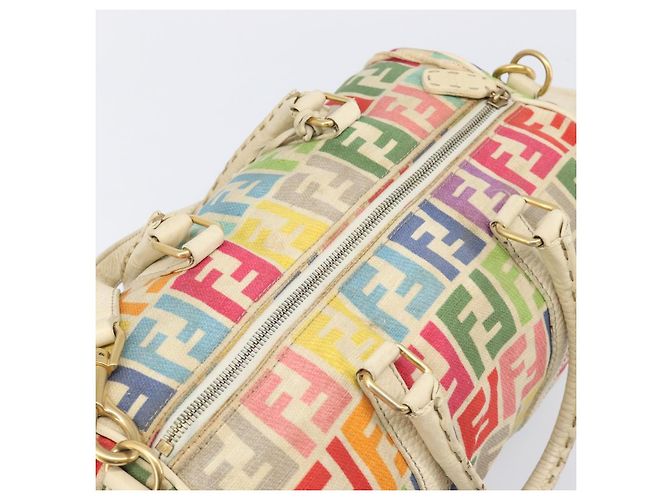FENDI Zucca Canvas Handtasche 2way Multicolor Gold Auth 204048A Mehrfarben Golden - Ansicht 6