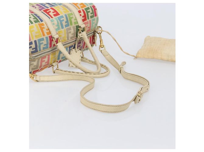 FENDI Zucca Canvas Handtasche 2way Multicolor Gold Auth 204048A Mehrfarben Golden - Ansicht 8