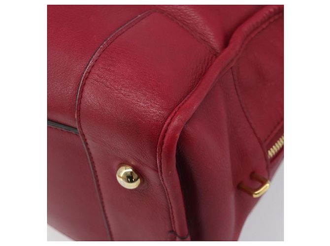 Borsa a mano LOEWE Amazona 36 in pelle rossa e oro autentica 206725A Rosso D'oro - vista 16