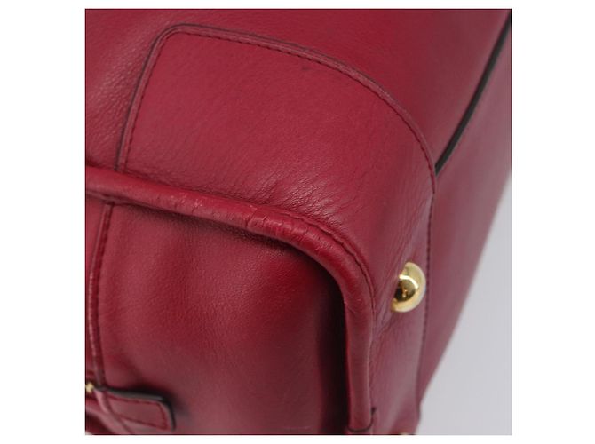 Borsa a mano LOEWE Amazona 36 in pelle rossa e oro autentica 206725A Rosso D'oro - vista 17