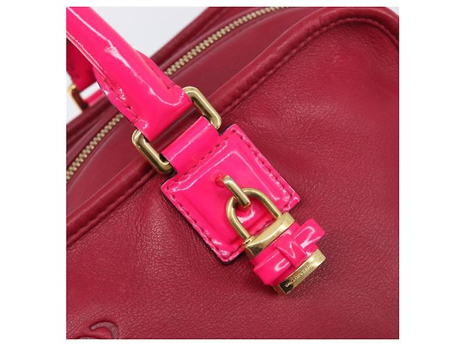 Borsa a mano LOEWE Amazona 36 in pelle rossa e oro autentica 206725A Rosso D'oro - vista 18