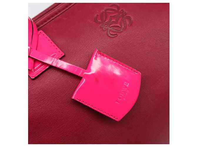 Borsa a mano LOEWE Amazona 36 in pelle rossa e oro autentica 206725A Rosso D'oro - vista 19
