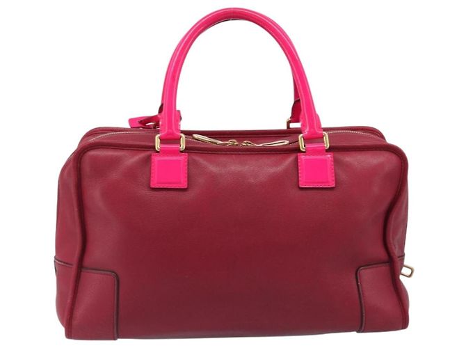 Borsa a mano LOEWE Amazona 36 in pelle rossa e oro autentica 206725A Rosso D'oro - vista 2