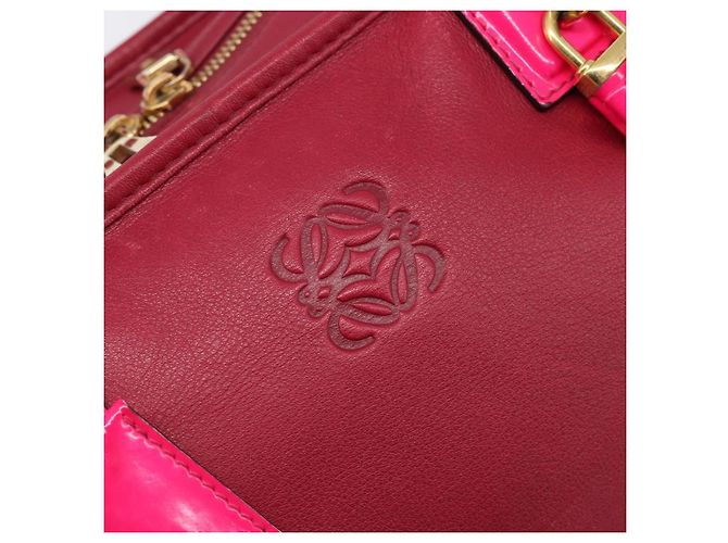 Borsa a mano LOEWE Amazona 36 in pelle rossa e oro autentica 206725A Rosso D'oro - vista 20