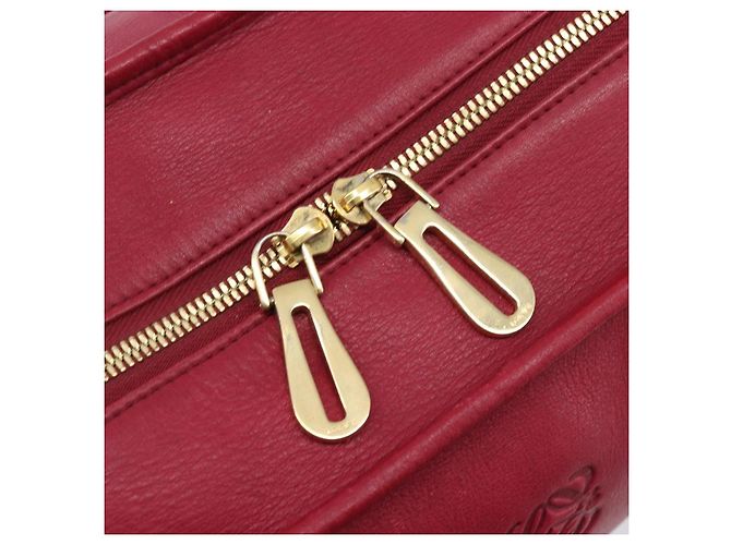 Borsa a mano LOEWE Amazona 36 in pelle rossa e oro autentica 206725A Rosso D'oro - vista 21