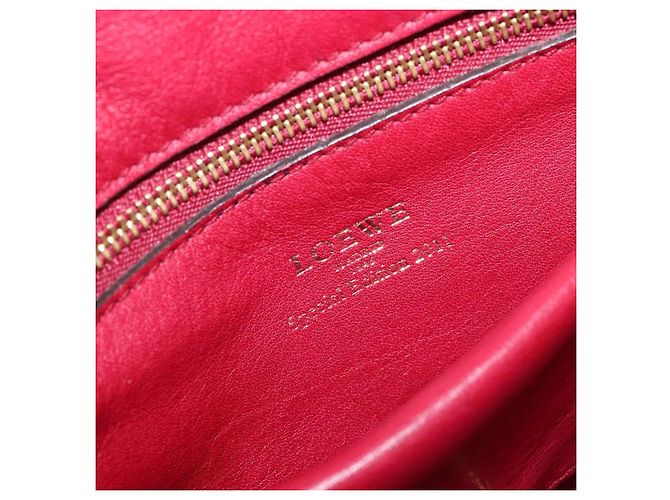 Borsa a mano LOEWE Amazona 36 in pelle rossa e oro autentica 206725A Rosso D'oro - vista 22