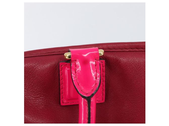 Borsa a mano LOEWE Amazona 36 in pelle rossa e oro autentica 206725A Rosso D'oro - vista 8