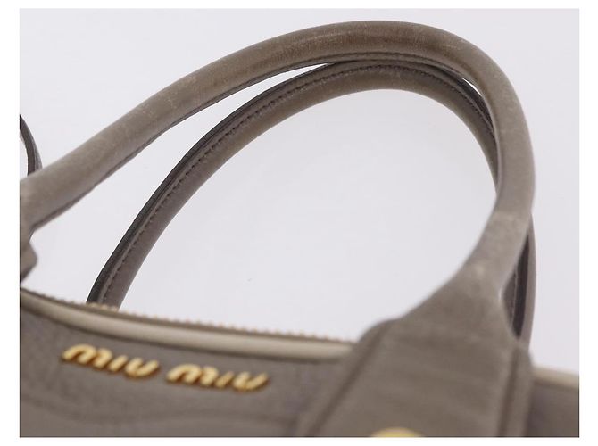 Borsa a mano Miu Miu in pelle 2way Beige tono oro Auth ka6438A - vista 15