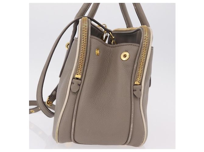 Borsa a mano Miu Miu in pelle 2way Beige tono oro Auth ka6438A - vista 3