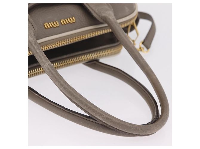 Borsa a mano Miu Miu in pelle 2way Beige tono oro Auth ka6438A - vista 7