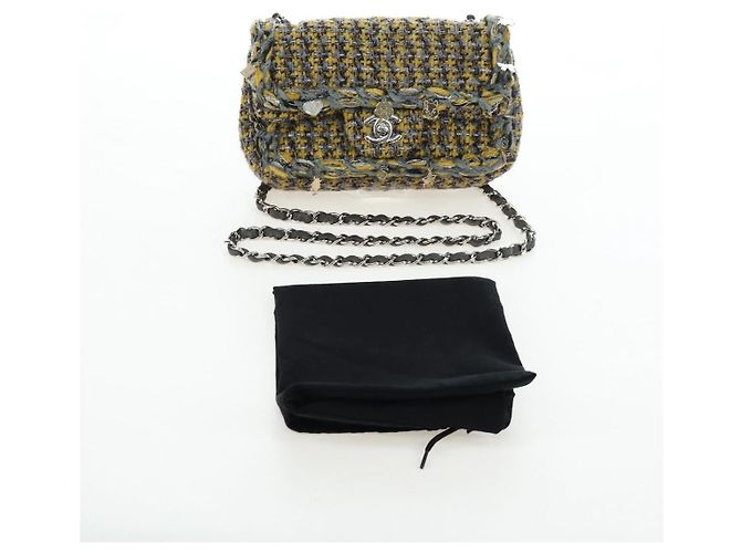 CHANEL Chanel 19 Chain Shoulder Bag Tweed Yellow Silver CC Auth BA16207SM Silber Gelb - Ansicht 12