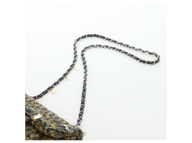CHANEL Chanel 19 Chain Shoulder Bag Tweed Yellow Silver CC Auth BA16207SM Silber Gelb - Ansicht 16
