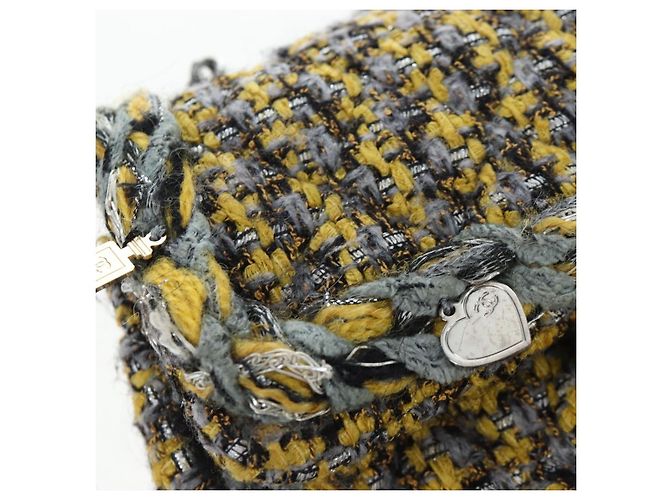 CHANEL Chanel 19 Chain Shoulder Bag Tweed Yellow Silver CC Auth BA16207SM Silber Gelb - Ansicht 21
