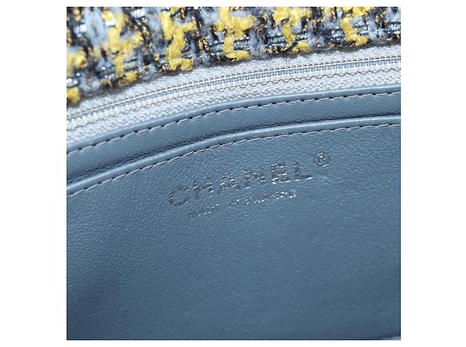 CHANEL Chanel 19 Chain Shoulder Bag Tweed Yellow Silver CC Auth BA16207SM Silber Gelb - Ansicht 27