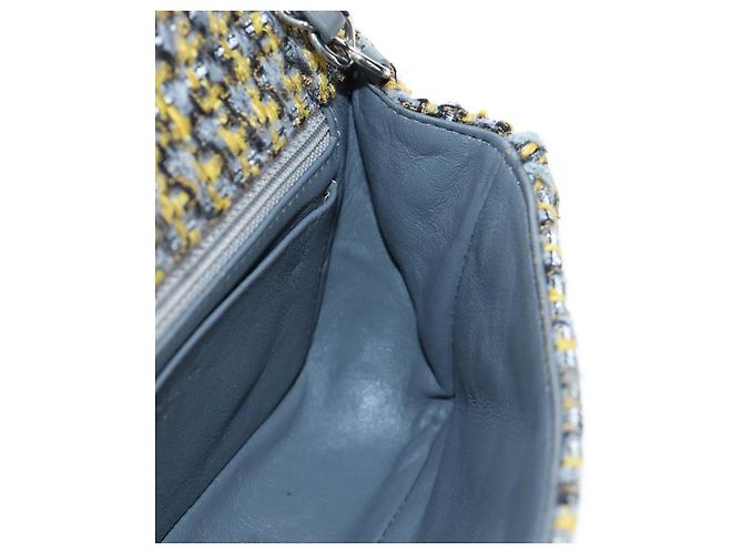 CHANEL Chanel 19 Chain Shoulder Bag Tweed Yellow Silver CC Auth BA16207SM Silber Gelb - Ansicht 28
