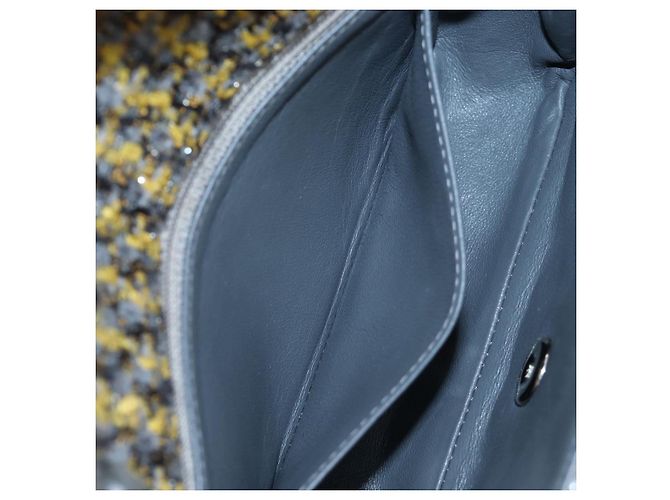 CHANEL Chanel 19 Chain Shoulder Bag Tweed Yellow Silver CC Auth BA16207SM Silber Gelb - Ansicht 32