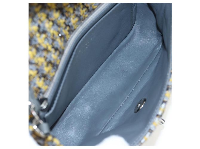 CHANEL Chanel 19 Chain Shoulder Bag Tweed Yellow Silver CC Auth BA16207SM Silber Gelb - Ansicht 9