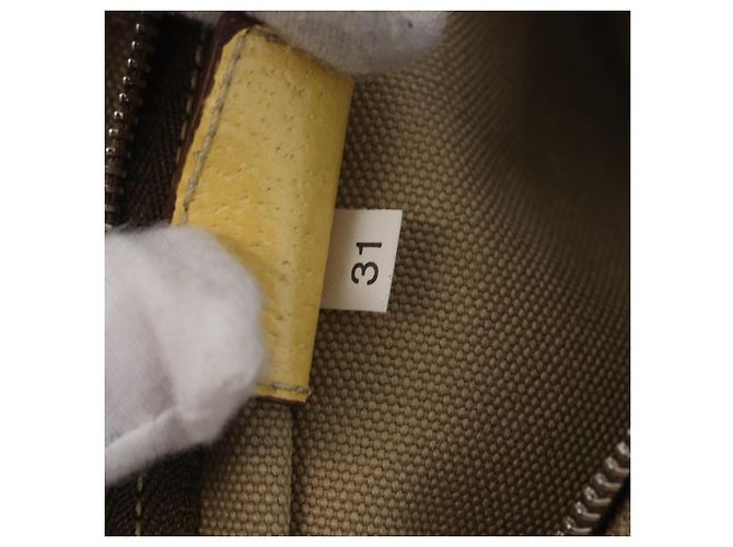Borsa a mano PRADA Canvas Beige Silver Auth 206790A Argento - vista 11