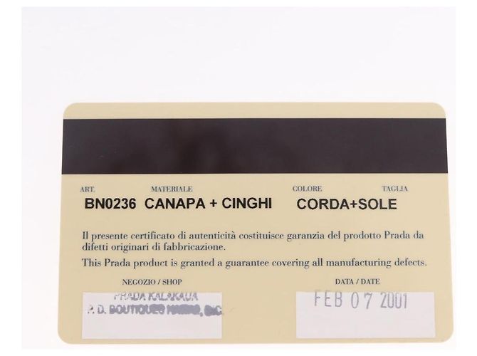 Borsa a mano PRADA Canvas Beige Silver Auth 206790A Argento - vista 12