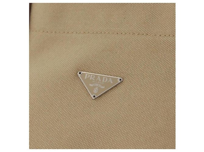 Borsa a mano PRADA Canvas Beige Silver Auth 206790A Argento - vista 18