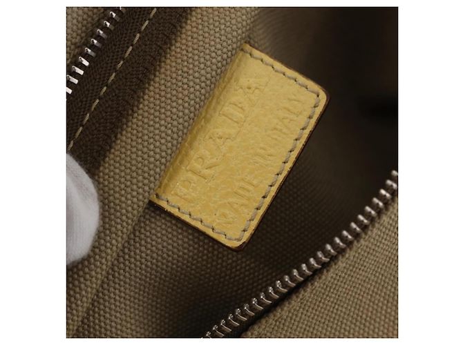 Borsa a mano PRADA Canvas Beige Silver Auth 206790A Argento - vista 23
