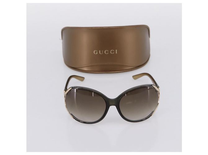 Occhiali da sole GUCCI Interlocking G plastica Green Auth 205502M Verde - vista 12