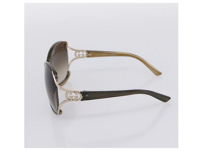 Occhiali da sole GUCCI Interlocking G plastica Green Auth 205502M Verde - vista 5