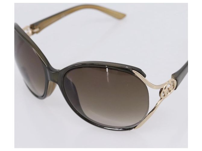 Occhiali da sole GUCCI Interlocking G plastica Green Auth 205502M Verde - vista 8