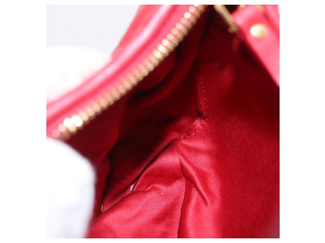 Miu Miu Matelasse Wonder Square Small Bag Leather 2way Red Gold Auth 204494M Rosso D'oro - vista 21