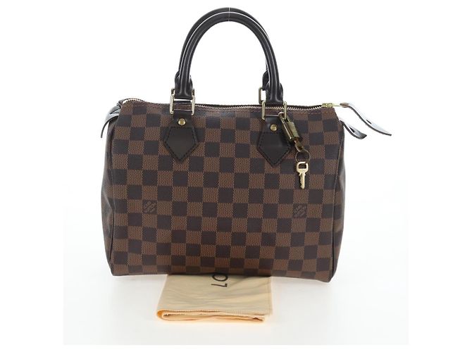 Borsa a mano LOUIS VUITTON Damier Ebene Speedy 25 N41532 LV Auth am12750V - vista 12